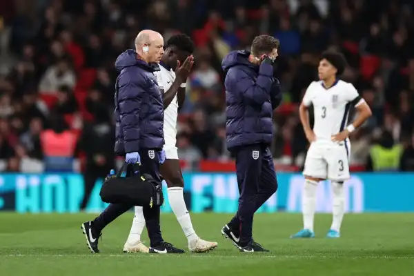 Arsenal hit by Saka injury scare as winger limps out of England’s defeat to Greece
