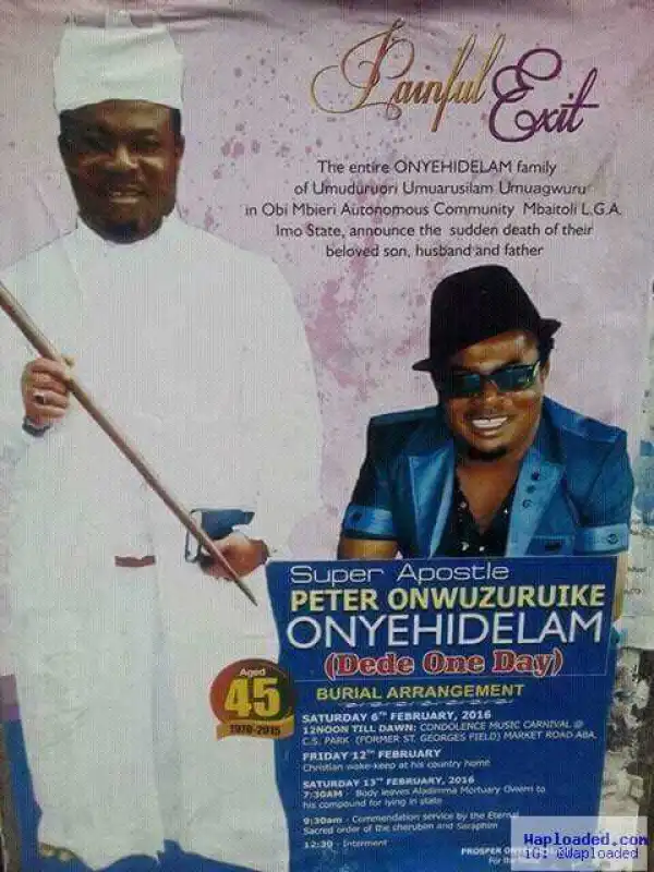 I am of to Dede One day