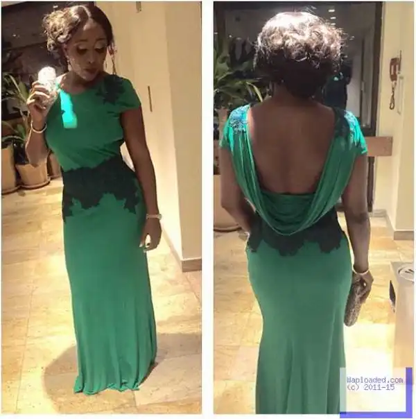 Ini Edo Stuns In Backless Green Dress (Photos)