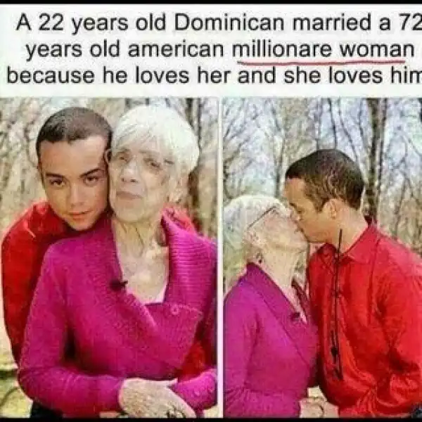 22yr old Dominican marries a 72 year old American woman