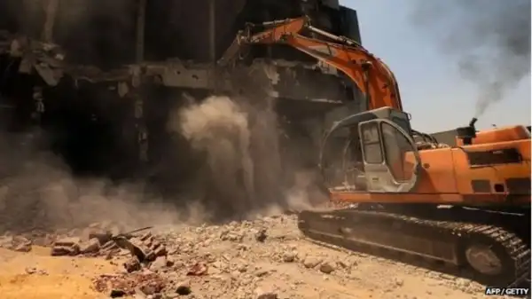 Egypt Demolish Former President Hosni Mubarak’s Party Headquarters