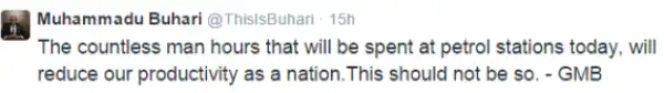 Gen. Buhari reacts to current Fuel scarcity
