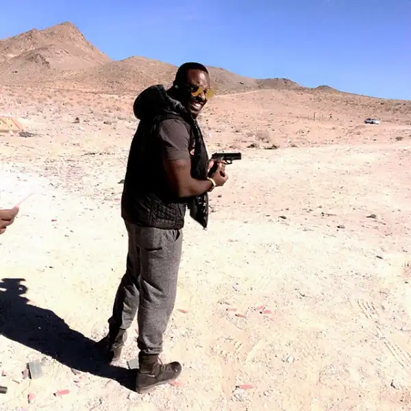 Nollywood Bad Boy! Jim Iyke Goes Shooting at Las Vegas Desert