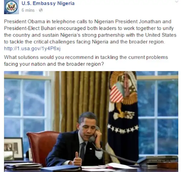 Obama Makes Telephone Calls To President Jonathan And Buhari