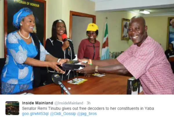 Photo: Sen. Remi Tinubu Gives Out Free Decoders To Her Constituents...?