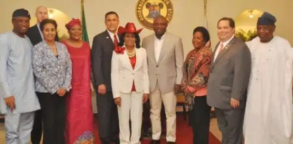 Photos: Ambode Receives US Congress Delegation In Lagos
