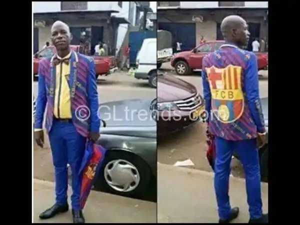 Photos: See What A Barca Fan Wore To Work Today