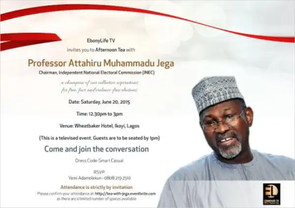 Professor Jega To Make First Appearance At EbonyLife TV