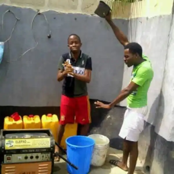 See Picture Of A Nigerian Prayer Warrior Who Is Praying To Turn Water To Fuel