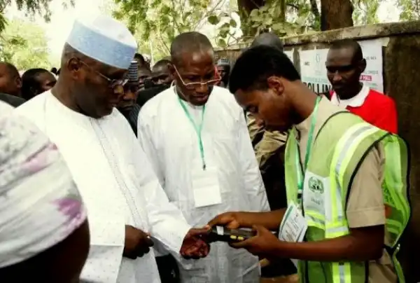 Shehu Shagari & Atiku Abubakar at the polling unit