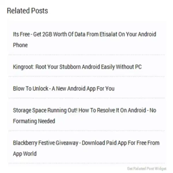 Simple Steps To Install Blogger Blog Related Post Widget Without Thumbnail