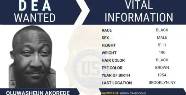 U.S. Declares Nigerian American Wanted For Heroin Trafficking