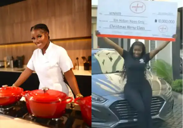 Hilda Baci shows off Car, N10M And Other Prizes To Be Won At her Cooking Class