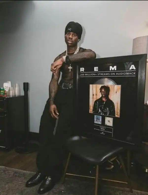 Rema Surpasses 200 million Streams On Audiomack