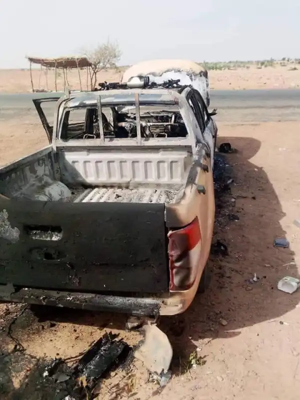 Bandits Attack Security Checkpoint in Katsina, Burn Down Vehicles (Photos)