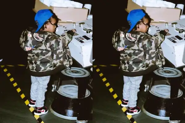 Wizkid’s Son, Zion Spotted Taking Music Lessons (Photo)