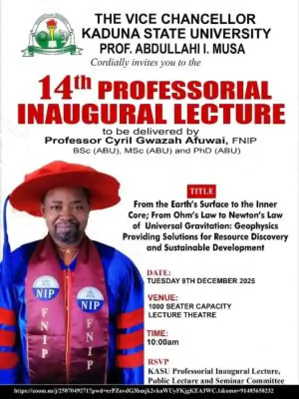 KASU announces 14th professorial inaugural lecture