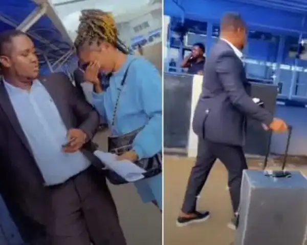 Lady Weeps At Airport As Her Husband Travels Abroad (Video)