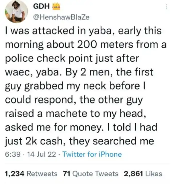 Nigerian Man Attacked By Machete-wielding Men Narrates Ordeal