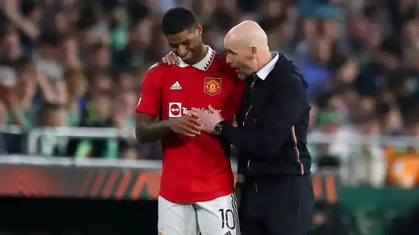 Erik ten Hag hails Marcus Rashford after beating Cristiano Ronaldo record