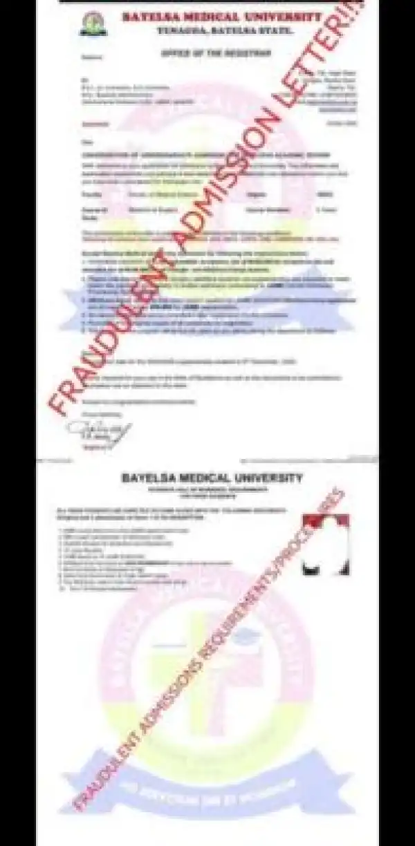 BMU warns the candidates and the public against fake admission letter