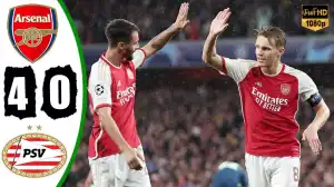 Arsenal vs PSV 4 - 0 (Champions League Goals & Highlights)