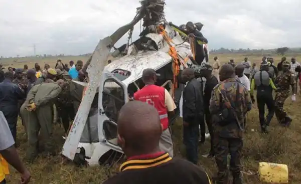 Lagos Govt Reacts As Helicopter Crashes Into Residential Building