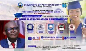 UPTH announces 4th Joint Matriculation Ceremony