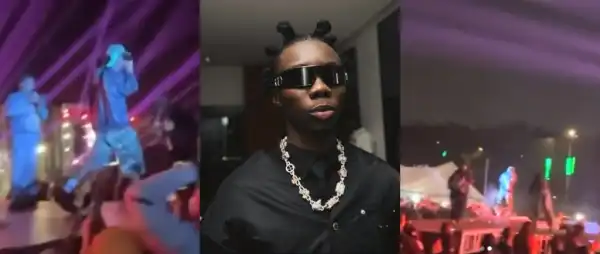 Chaos in Abuja as Crowd Throws Sachet Water and Bottles at Blaqbonez on Stage