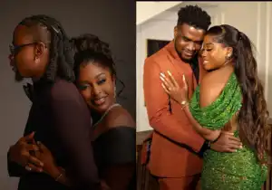 “Abi na fake wedding I do” – Yhemolee admires Veekee James & husband