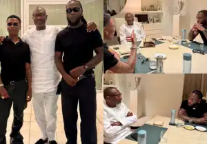 Billionaire Femi Otedola hosts Wizkid & Burna Boy at his residence