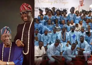 Seyi Law Sparks Buzz Online As He Shows Off 60% Of His Dad’s Children On His 98th Birthday