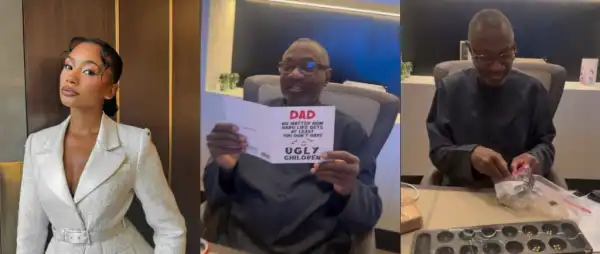 Billionaire Femi Otedola Receives Priceless Diamond Ayo Board From Daughter