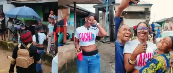 Emotional Moment as Tacha Reunites With Neighbours at Her Former Home