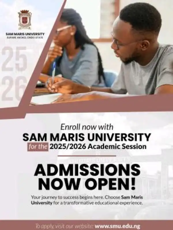 Sam Maris University Post-UTME 2025: Cut-off mark, Eligibility and Registration details