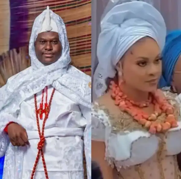 Ooni Of Ife, Oba Adeyeye Ogunwusi Marries Former Beauty Queen, Tobi Phillips, As His Third Wife (Video)