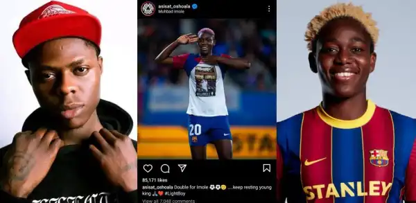 Asisat Oshoala Pays Tribute To Mohbad After Scoring Twice Against Granada