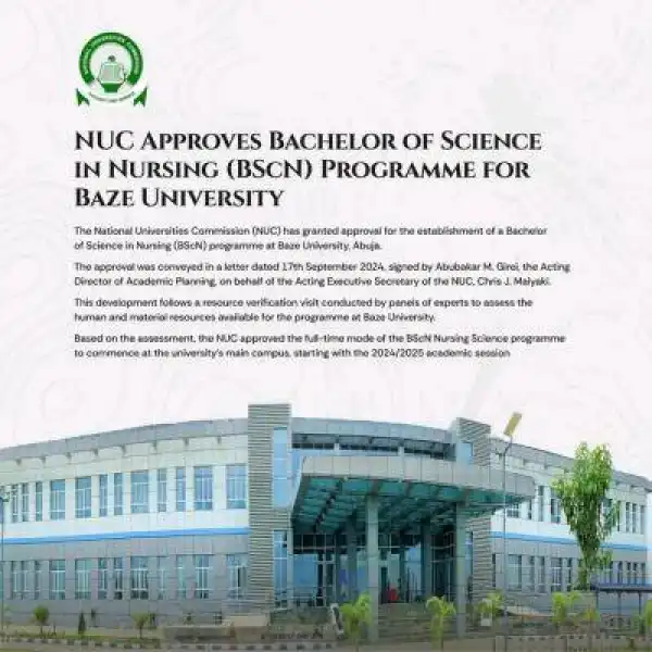 Baze University gets NUC