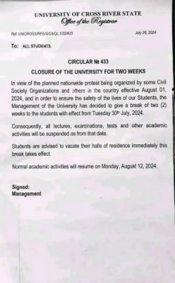 CRUTECH announces closure for 2 weeks