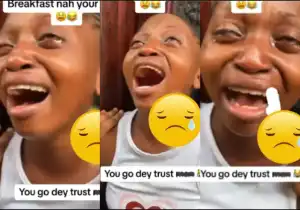 “Should we tell her” – Reactions as lady cries bitterly after being dumped by boyfriend