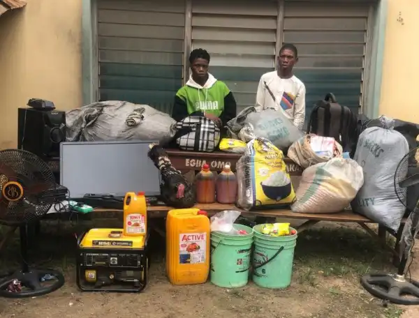 Two Arrested For Stealing Turkey, Rice, Palm Oil, Other Foodstuffs In Ogun