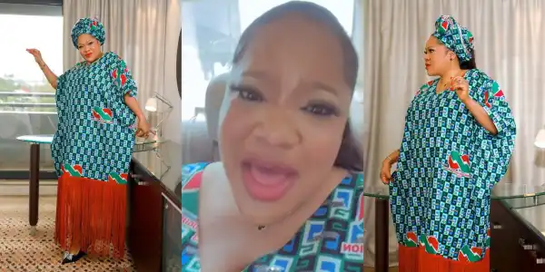 “I am different” Toyin Abraham brags as she storms Tinubu’s inauguration in Aso Ebi