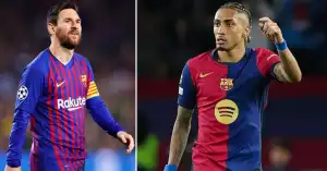 UCL: Raphinha breaks Lionel Messi’s record in Barça’s 3-3 draw with Inter Milan