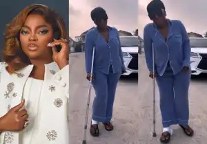 Funke Akindele Reacts To Fresh Video Of Destiny Etiko Walking With Crutch After Sustaining Injury