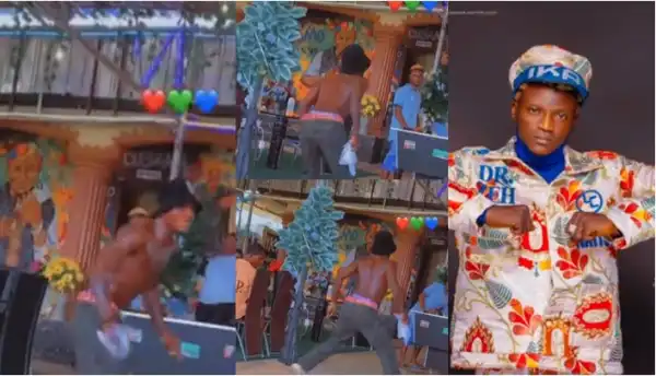 Singer, Portable thrills customers at his restaurant with hyper performance (Video)