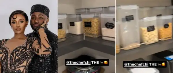“Too Simple For A Billionaire’s Wife”- Netizens Reacts As Davido Shows Off Chioma’s Kitchen