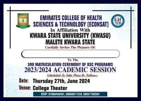 Emirate College of Health Tech. announces Matriculation ceremony, 2023/2024