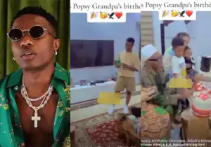 Wizkid Becomes Cameraman As Jada P, Their Sons, Join Other Family Members At Dad’s Birthday Party