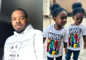 Fans Thrills As Gabriel Afolayan Posts Pictures Of His Twins