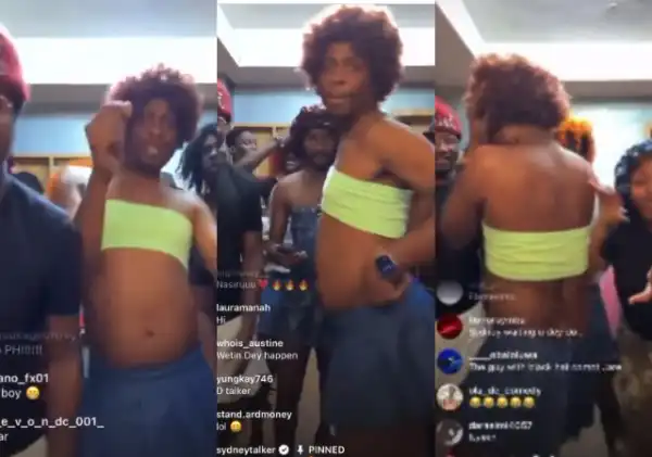 Comedian Sydney Talker spotted rocking short skirt as he dance to Nasboi latest song